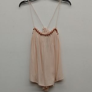 Eden Society Rose Spaghetti Strap Blouse w/Wood